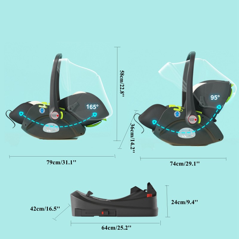 Pram travel system outlet with isofix